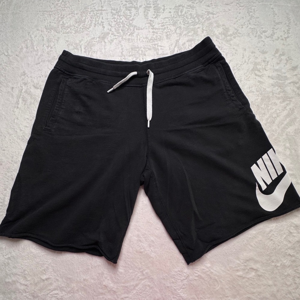 Nike Mens XL Alumni Shorts Black Cotton Sweat French Terry Lounge Gym Streetwear